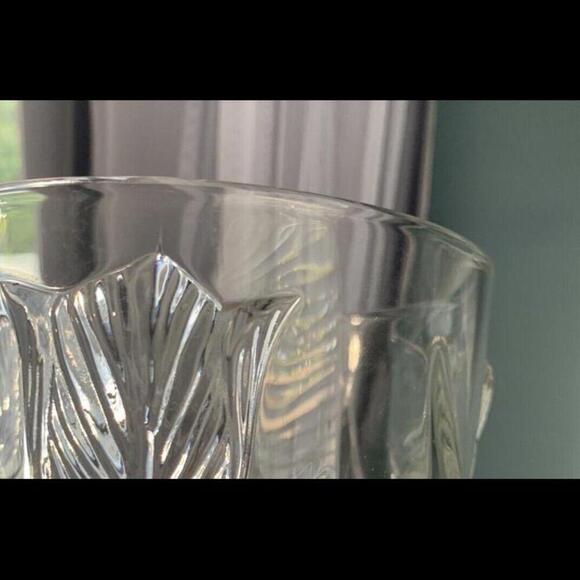 Embossed Tulip Candy Biscuit Dish w/ Lid 8” Tall Leaves Glass Flowers Floral - Picture 13 of 15